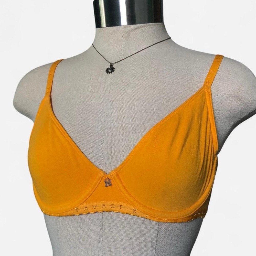 Yellow Orange Fenty Balconette Bralette Unlined Clasp Closure Women’s Small